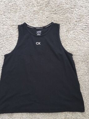 Calvin Klein Black Performance Tank with White Logo